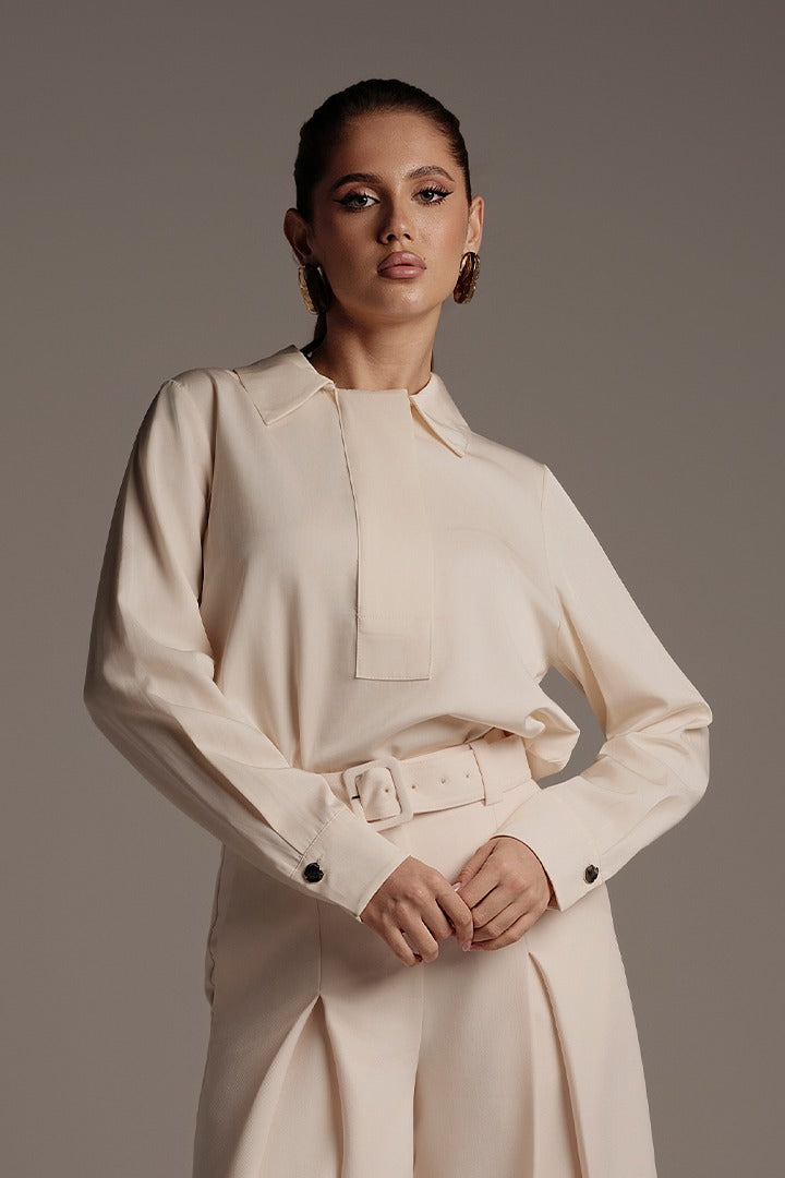 Crepe Button Blouse