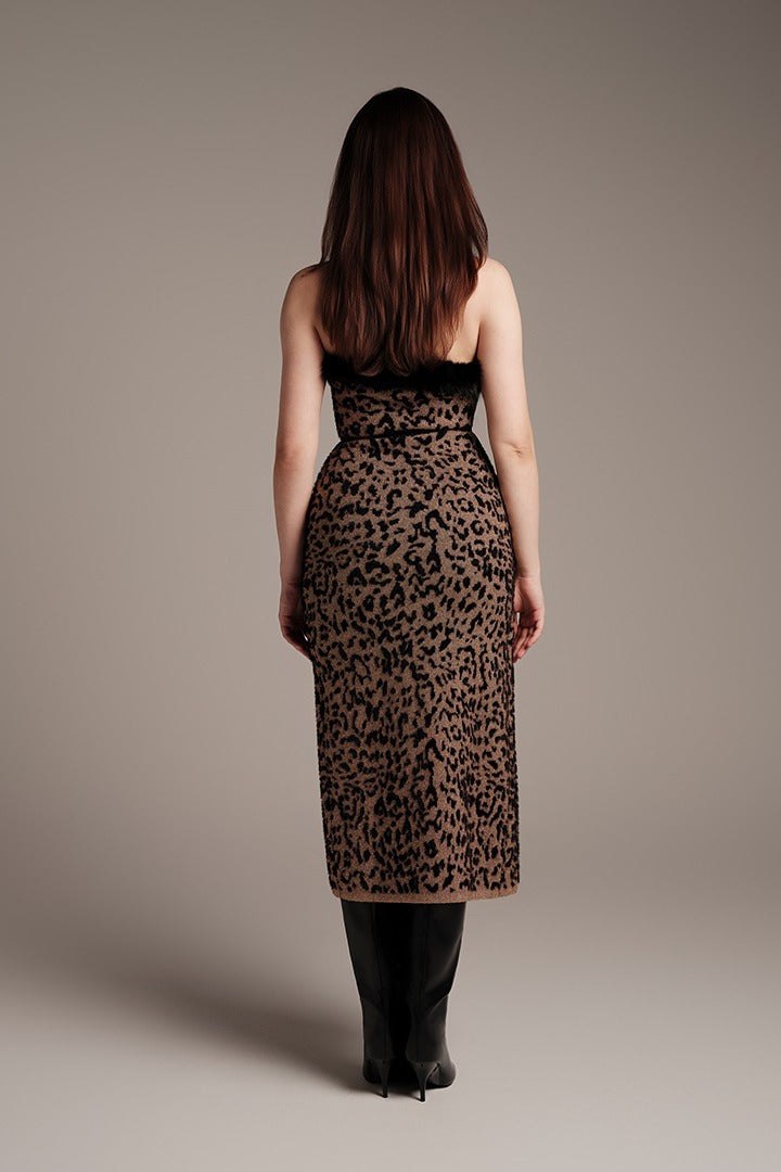 Strapless Knit Midi Dress