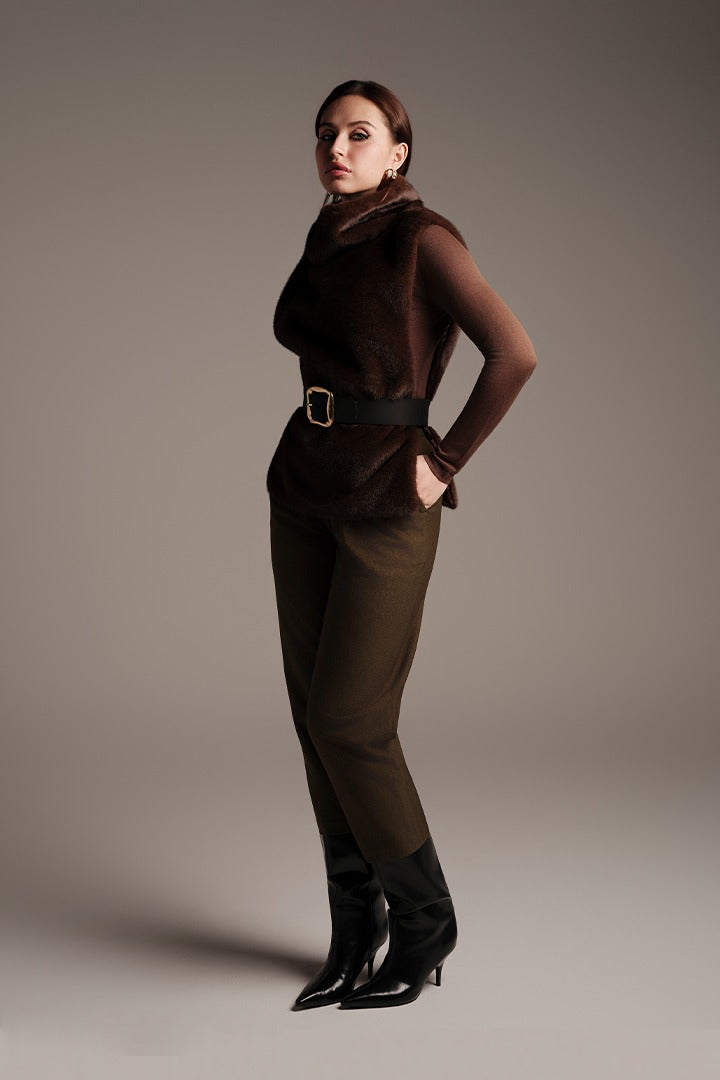 Crepe Tapered Pants