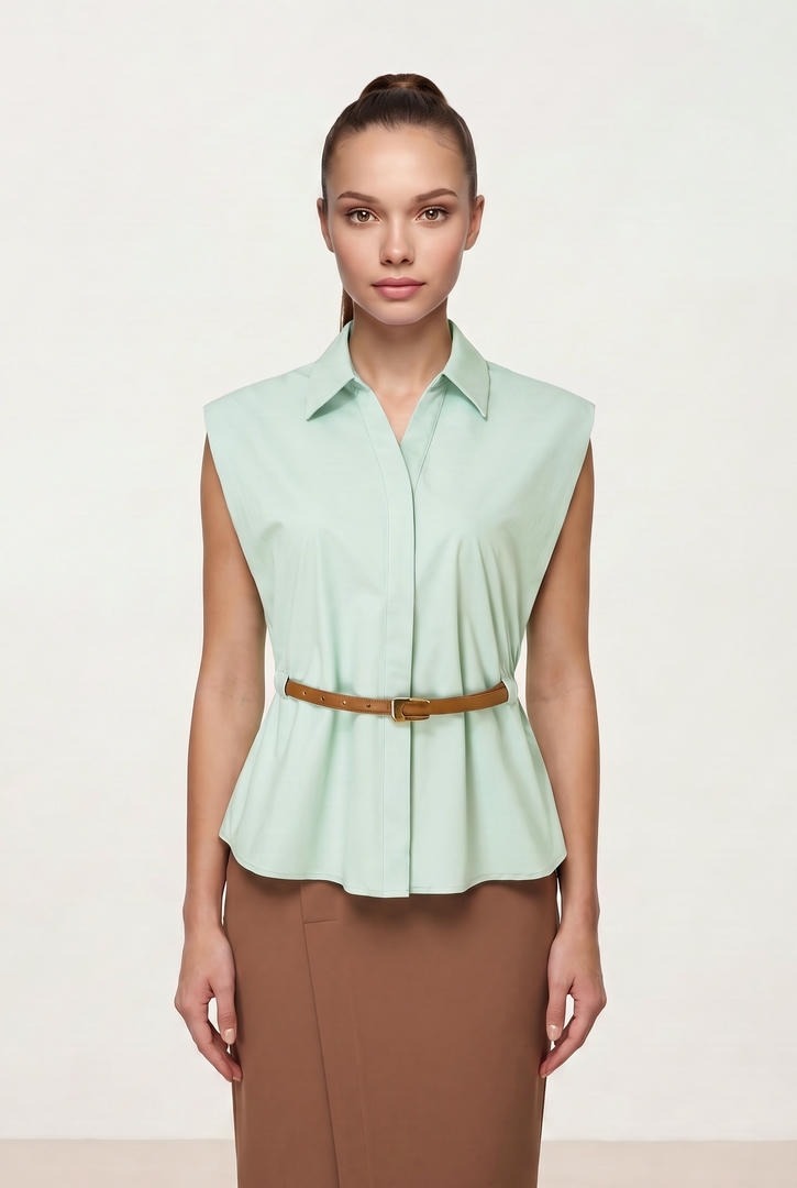 Blue Belted Top