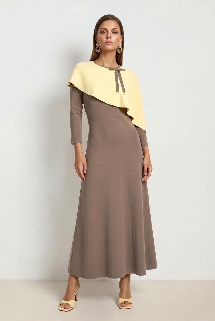 Knitted Dress with a Chic Knot
