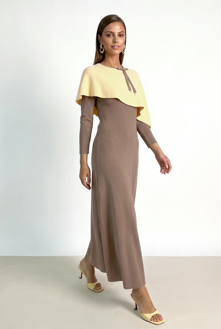 Knitted Dress with a Chic Knot