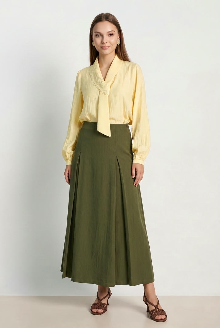 Cream Scarf Blouse