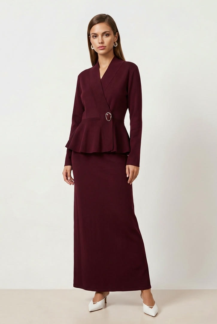Burgundy Knit Skirt