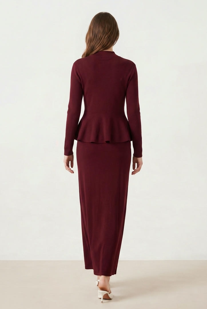 Burgundy Knit Cardigan
