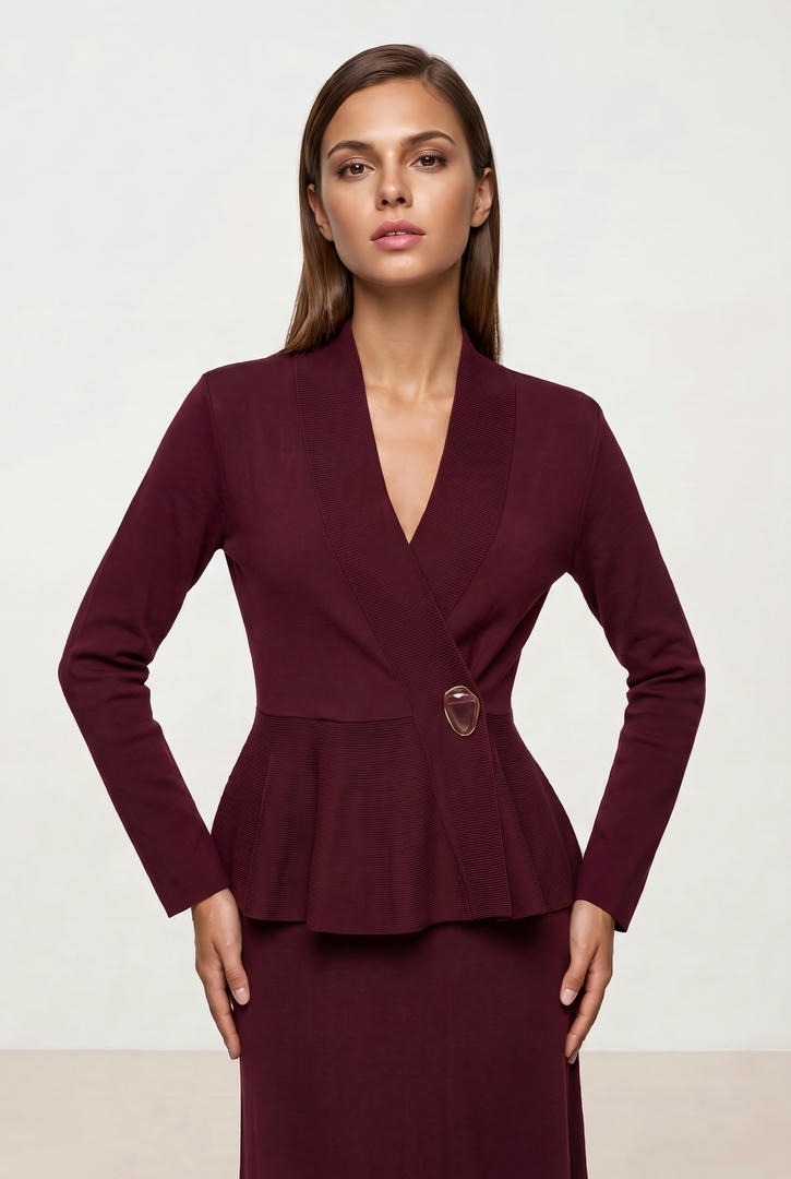 Burgundy Knit Cardigan