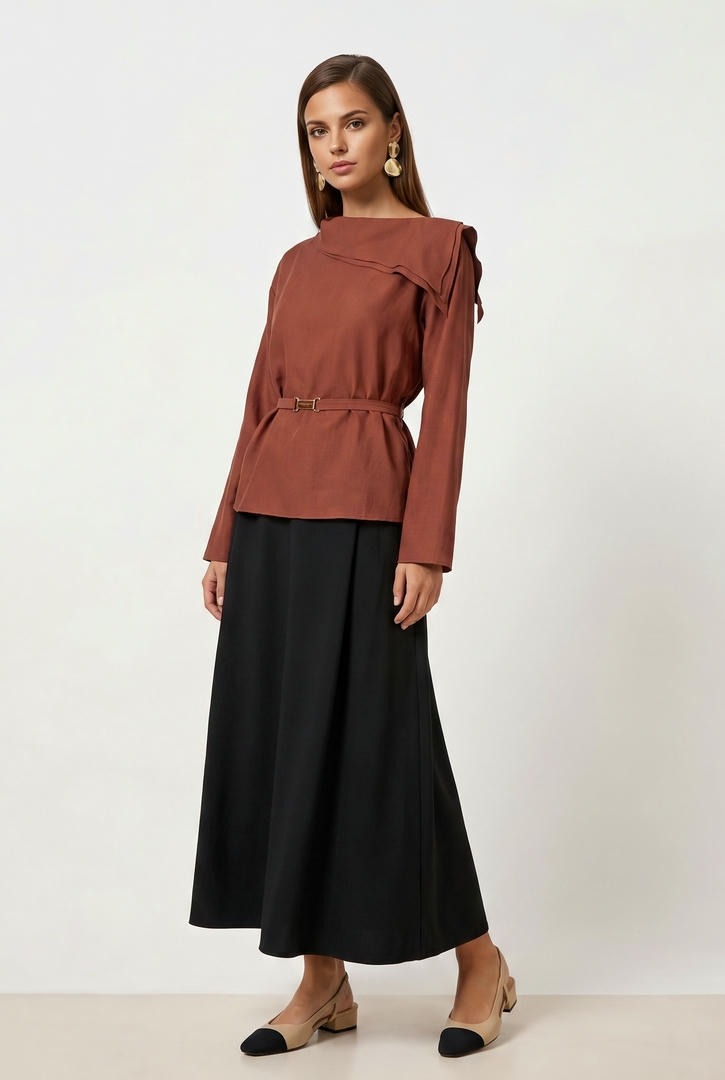 Burgundy Tencel Blouse