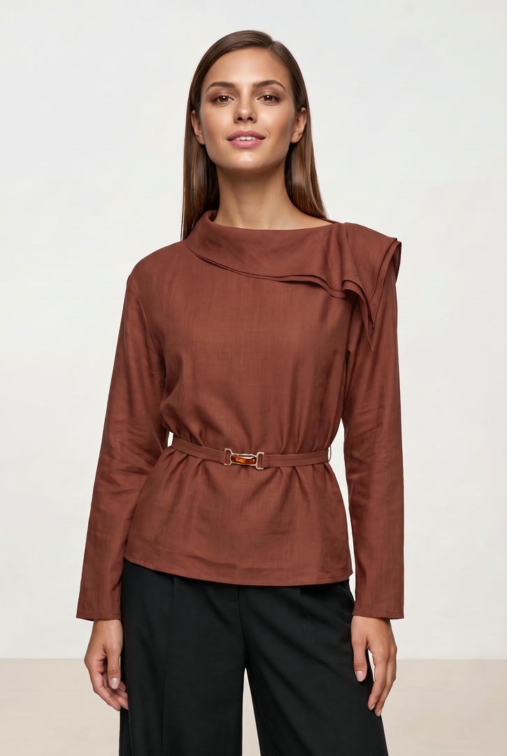 Burgundy Tencel Blouse