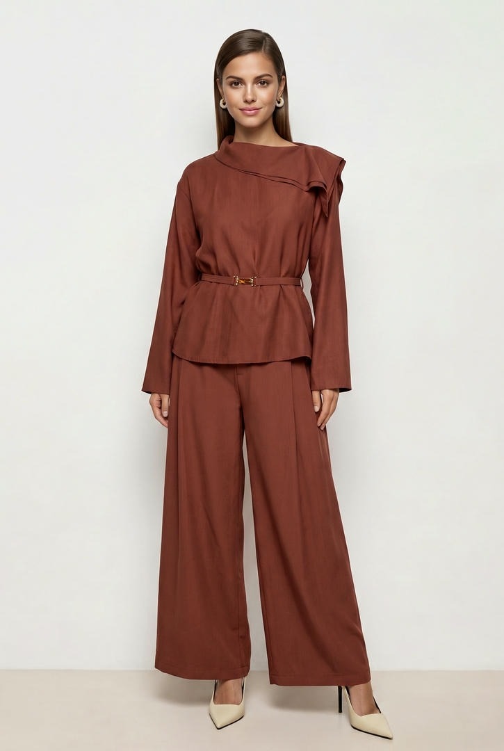 Burgundy Culotte Pants