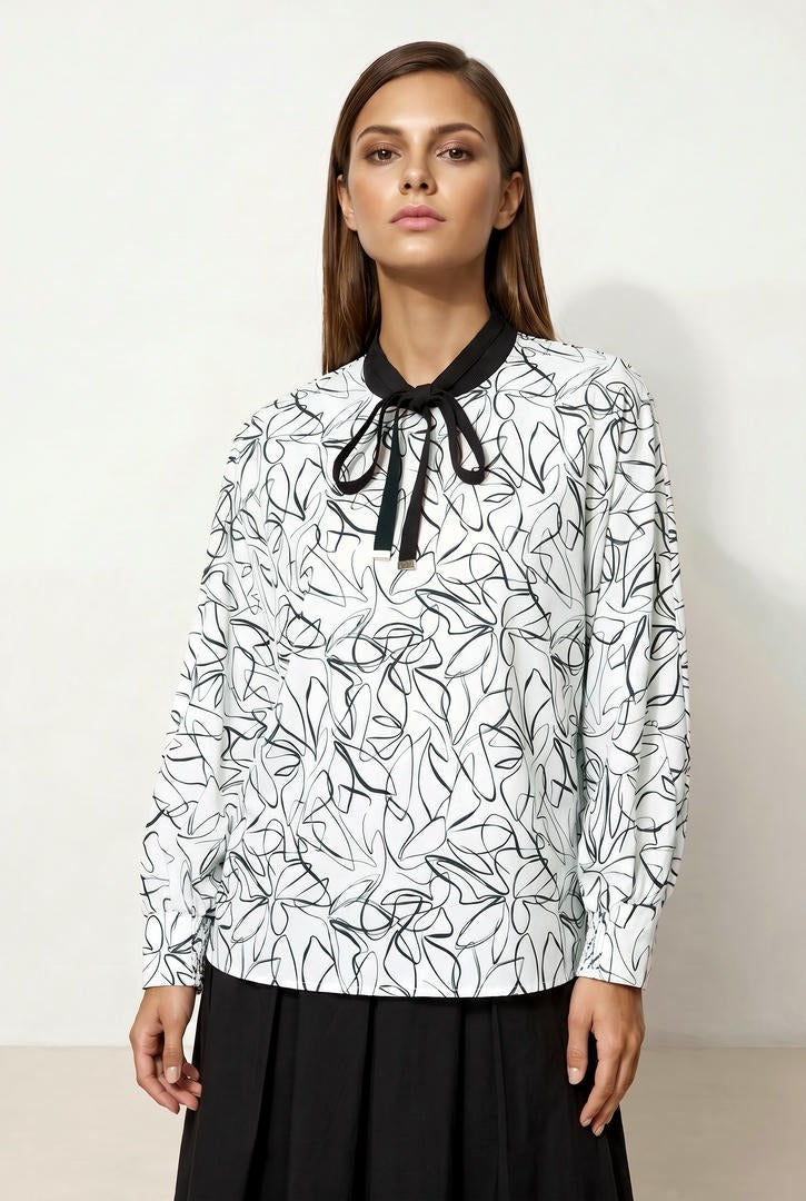 Printed Crepe Top