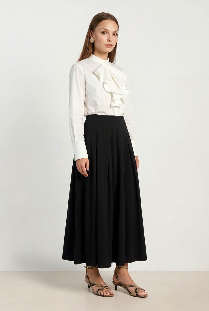 White Ruffle Shirt