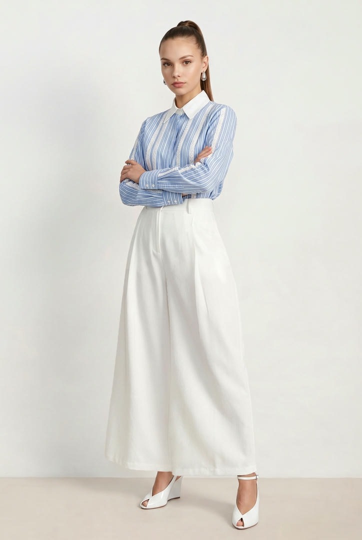 White Culotte Pants