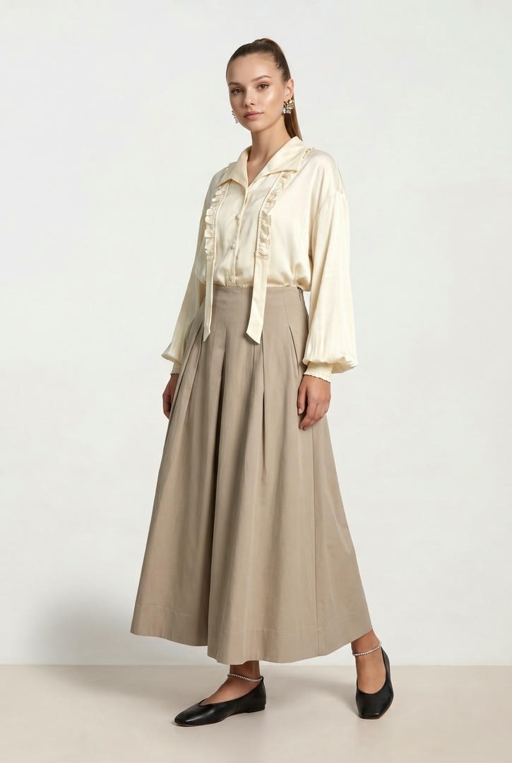 Cream Tie Blouse