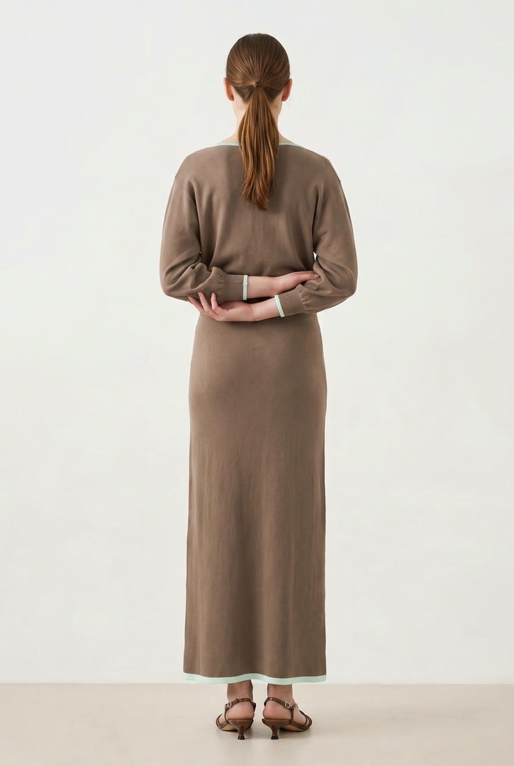 Knitted Pullover with a Boat Neck