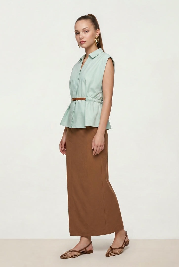 Taupe Jersey Skirt