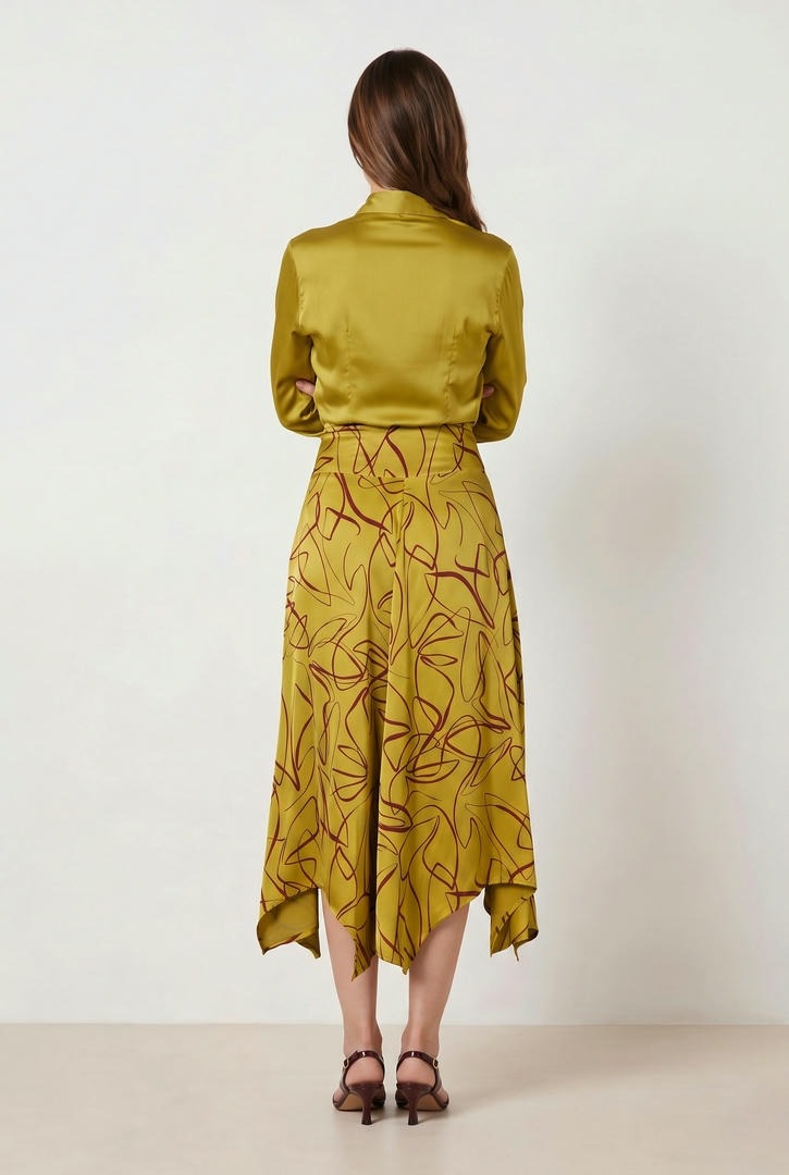 Olive Satin Blouse